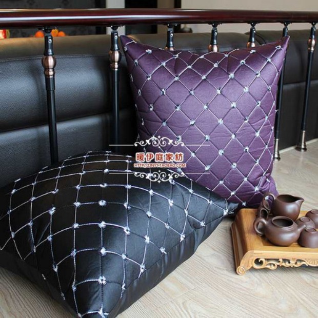 Thời trang châu Âu vải sofa gối đệm với lõi giả da Bay cửa sổ gối giường văn phòng trở lại gối đệm lưng