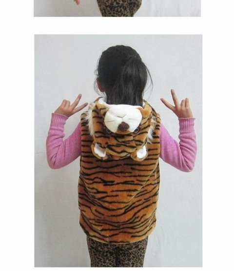 Phim hoạt hình thiếu nhi động vật vest vest sang trọng cha mẹ-con được trang bị áo gi lê trình diễn prop trang phục hổ trắng áo gile cho bé trai sơ sinh