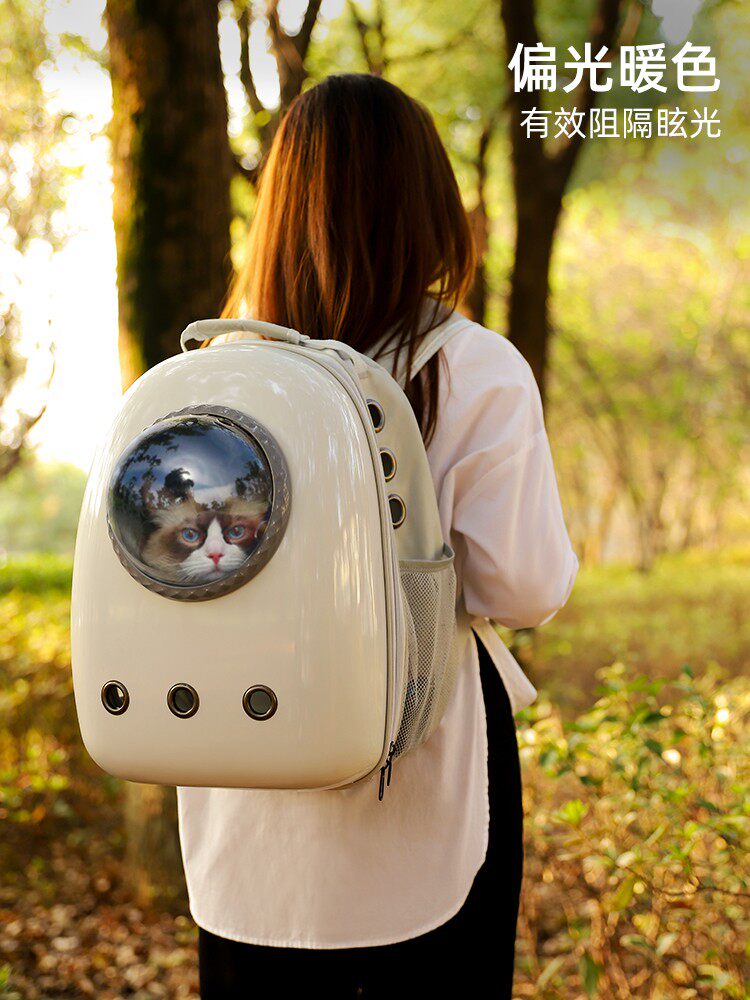 Cat Bag Outgoing Portable Bag Breathable Double Shoulder Pet Backpack Large Capacity Cat School Bag Cat Cage Space Cabin Kitty Supplies-Taobao