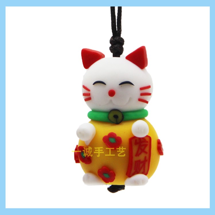 Soft Pottery Mobile Phone Hanging Rope Pure Handmade Color Pottery Ornament Big pendants Jinzhou Soft pottery factory to recruit owl