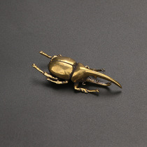 Solid brass simulation insect copper bug tea pet tea ceremony ornaments pure copper creative unicorn beetle animal ornaments