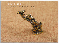Ancient bronze crafts pure copper branches on cuckoo bird creative small ornaments Zen retro old brass lotus incense