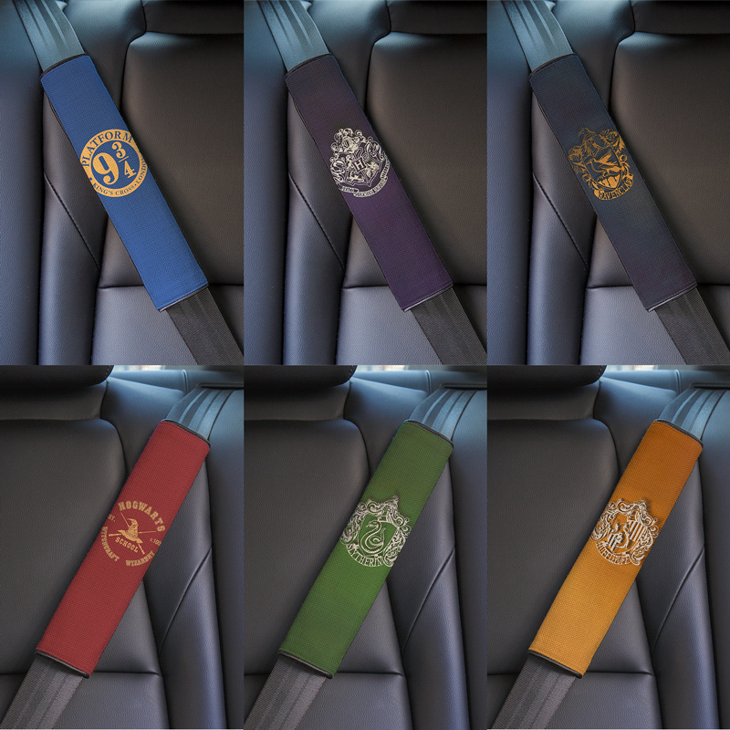 High-Quality Car Seat Belt Shoulder Pads Made of Cotton and Linen, Suitable for All Seasons, Harry Potter Academy Gryffindor, Non-Fading