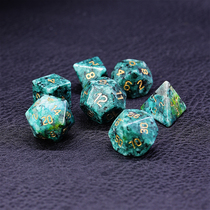Natural green African pine gemstone running group dice Dungeons and Dragons DnD board game TRPG Cthulhu COC dice