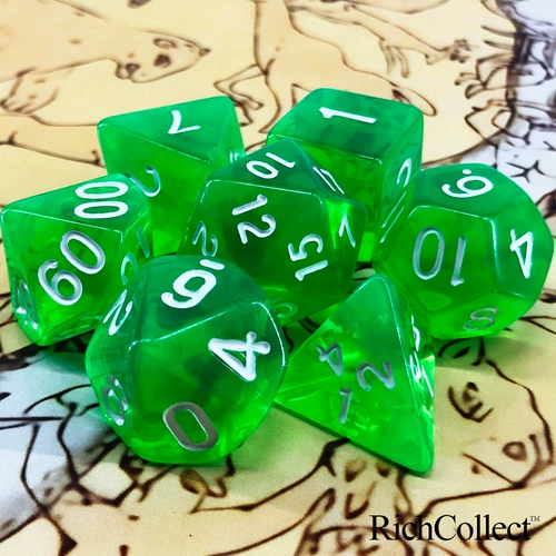 Dragon и Dungeon dnd yayli прозрачные зеленые и белые персонажи trpg kusalu ground group coc board dice dice