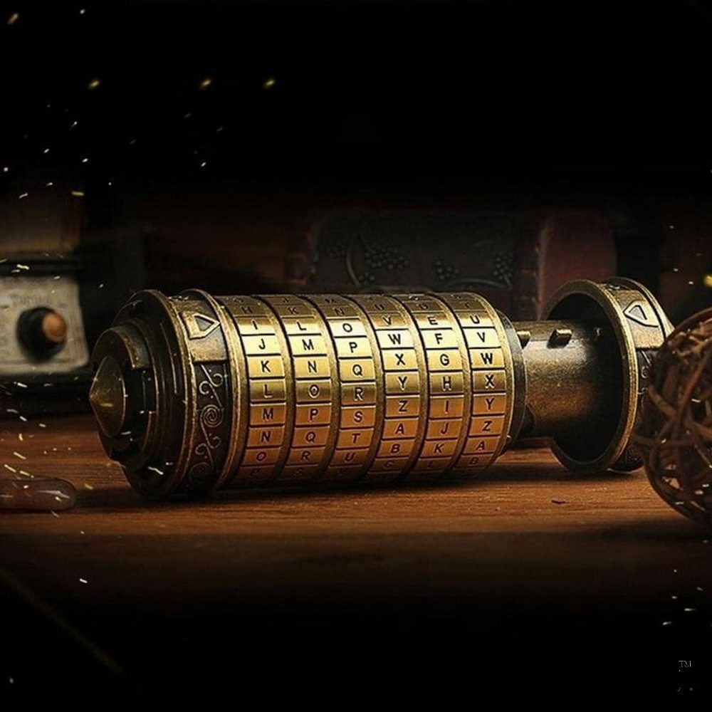 The Da Vinci Code Vintage Zinc Alloy pointed password cylinder Lock with Ring Valentine's Day Gift Edition