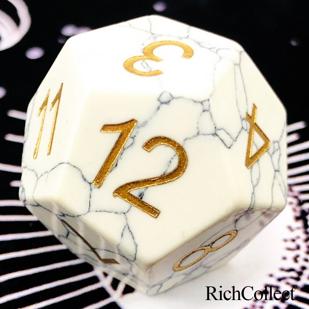 D12 natural white turquoise 12-sided crystal digital dice dice safe victory good luck
