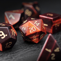 Natural red tiger stone dice Aries birthstone board game constellation dice dragons and dungeons Baldurs Gate customization