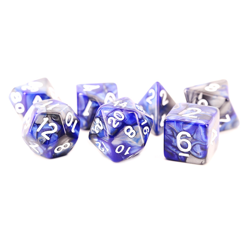 Dungeons and Dragons DnD Acrylic Symphony Blue Silver White TRPG Cthulhu Running Group COC Board Game Dice