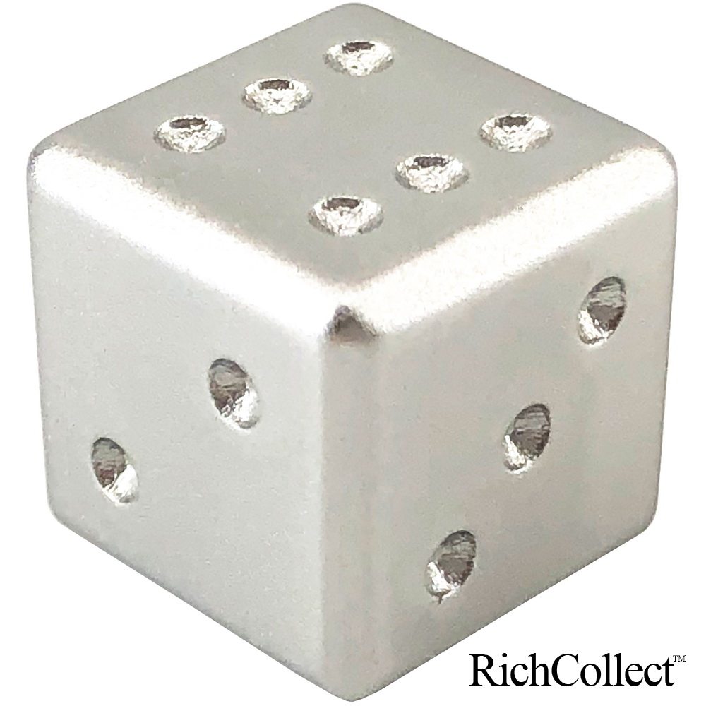 D6 aluminum metal silver solid lucky right angle dice dice choice decision-making tool