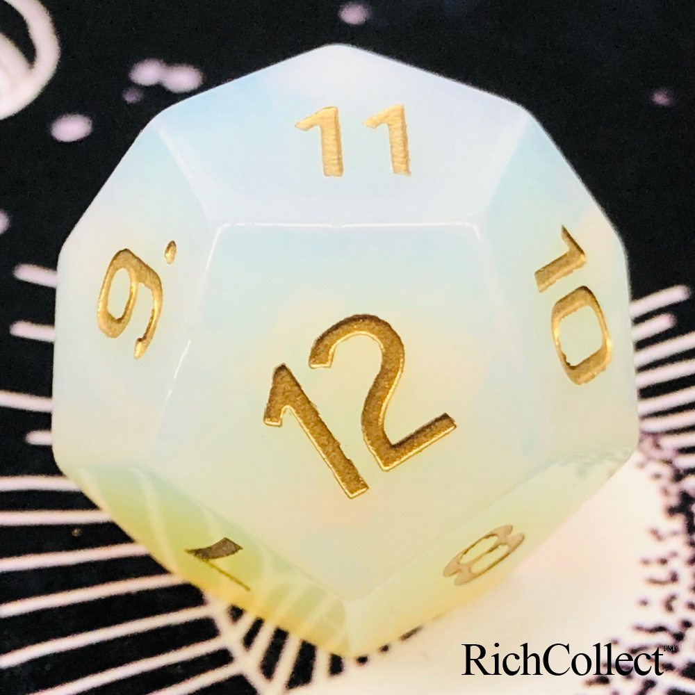 D12 Opal 12 Facet Crystal Points Dice Color Hope Pure Lucky Stone
