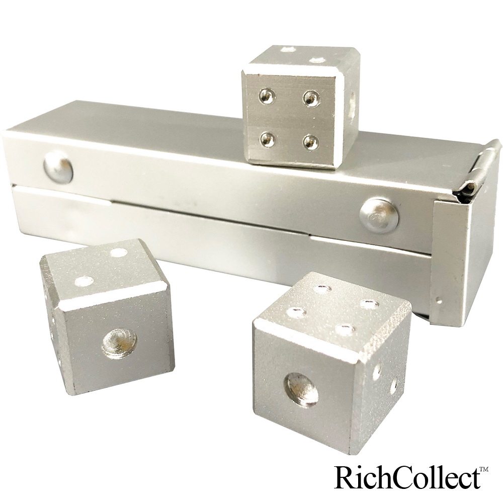 D6 aluminum metal silver solid lucky right angle dice dice choice decision-making tool