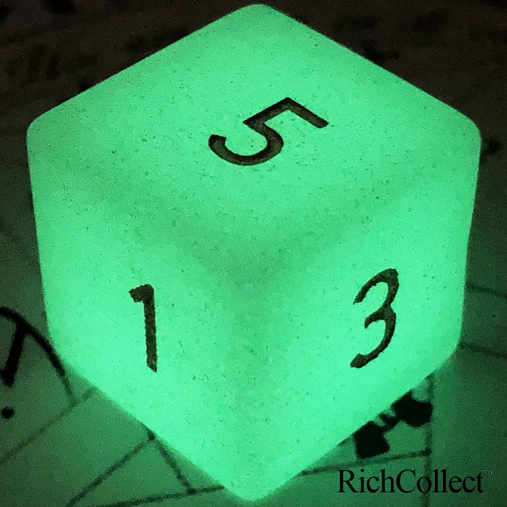 D6 Luminous Emerald 6 Faces Right Angle Cube Crystal Digital Dice Dice