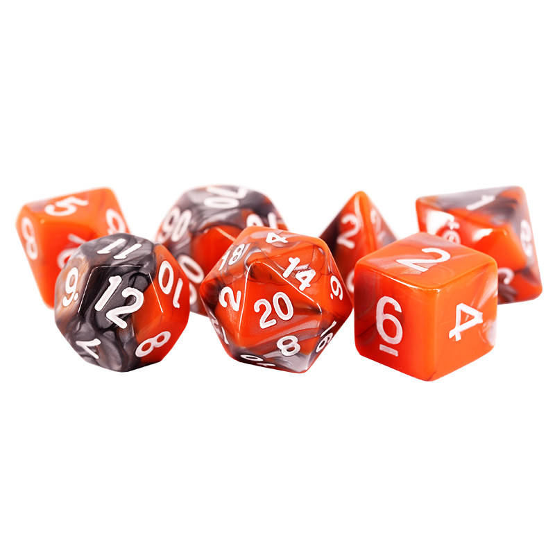 Dungeons and Dragons DnD acrylic magic orange silver white word TRPG Cthulhu running group COC board game dice