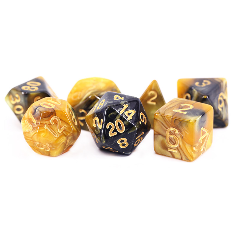 Dungeons and Dragons DnD acrylic illusion black and yellow gilt TRPG Cthulhu running group COC board game dice