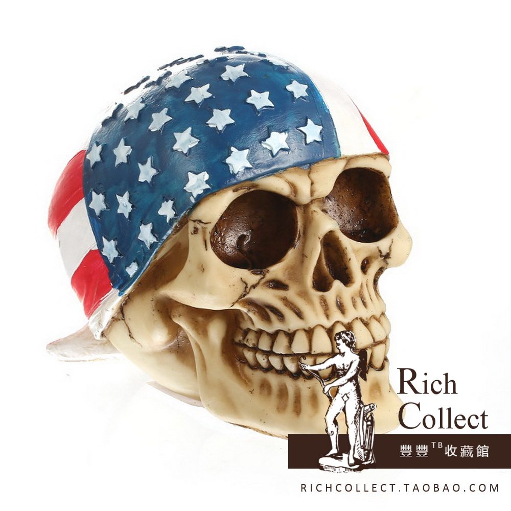 (US starred flag skulls skull head) The Halloween at the Halloween Festival