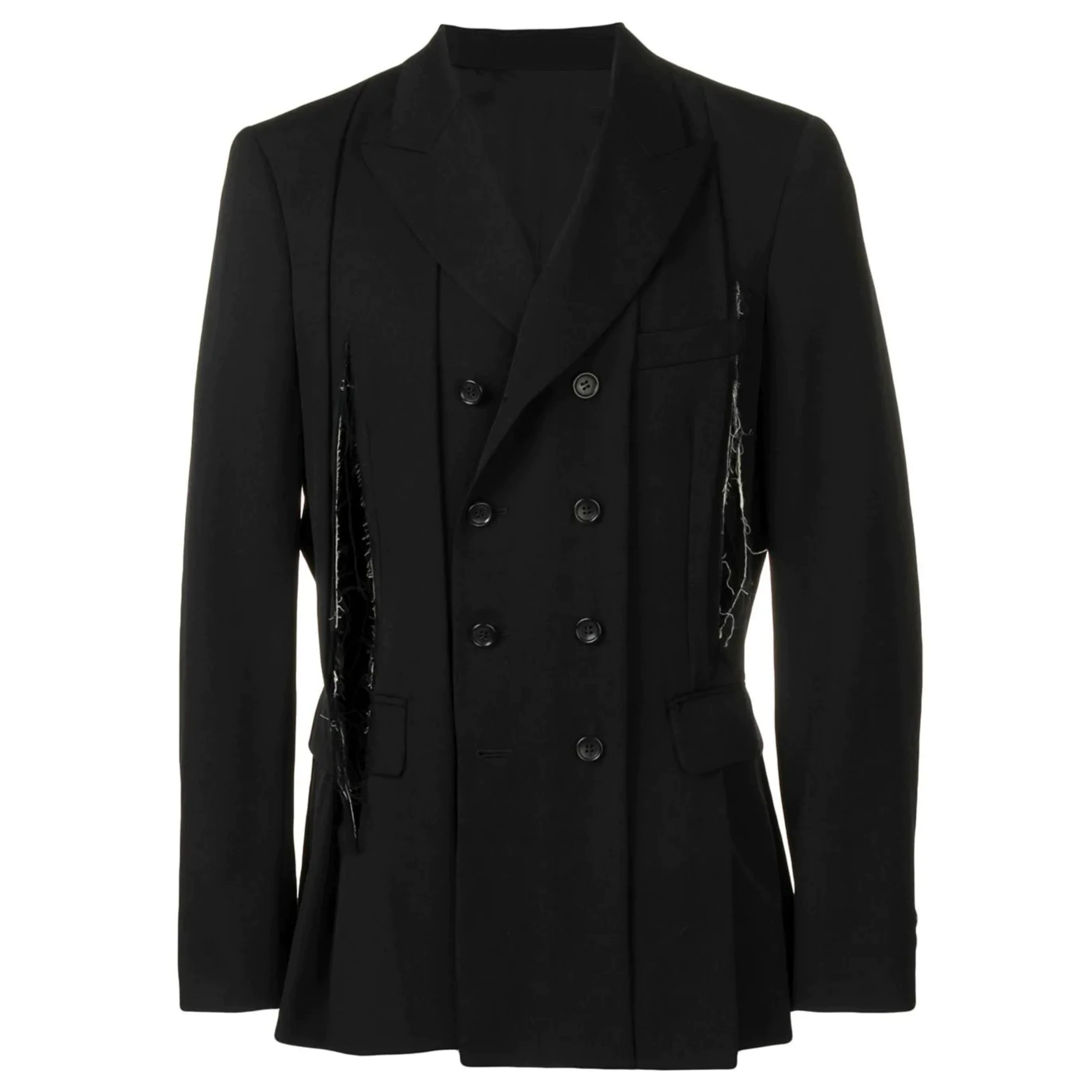 Костюм из шерсти YAMAMOTO CDG, черный повседневный двубортный костюм, подходящий для всех сезонов