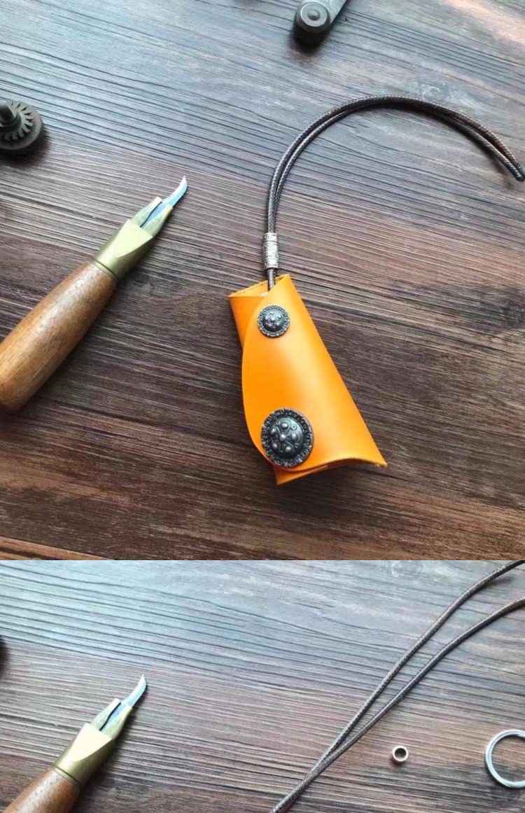Khóa da retro handmade móc túi nam và nữ túi da chìa khóa xe chìa khóa xe chìa khóa xe - Trường hợp chính dây móc ví nam