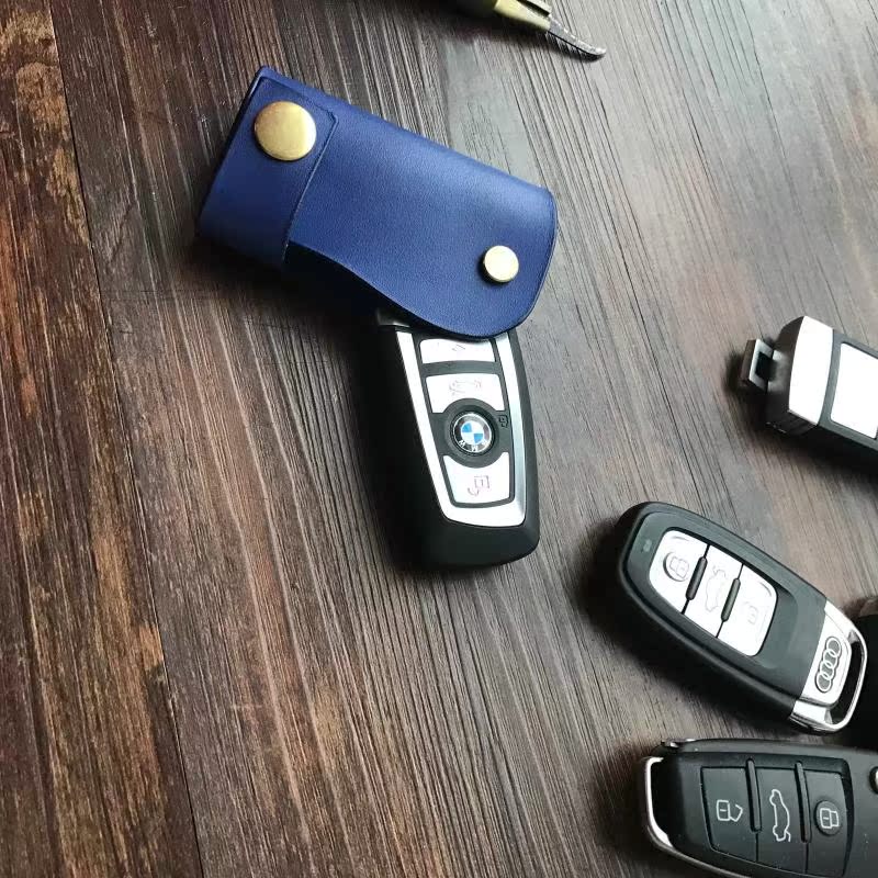 Universal retro handmade leather bag bag leather car key bag small key set car remote control key bag - Trường hợp chính túi đựng chìa khóa