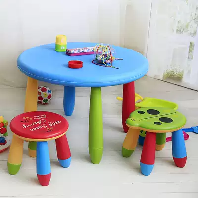 Special offer set 147 yuan Amu children's round table 2 plum blossom stool Children's table and chair