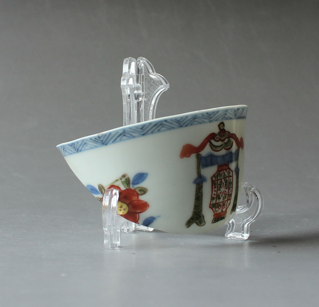Wanli official kiln multicolored cup ancient porcelain specimen
