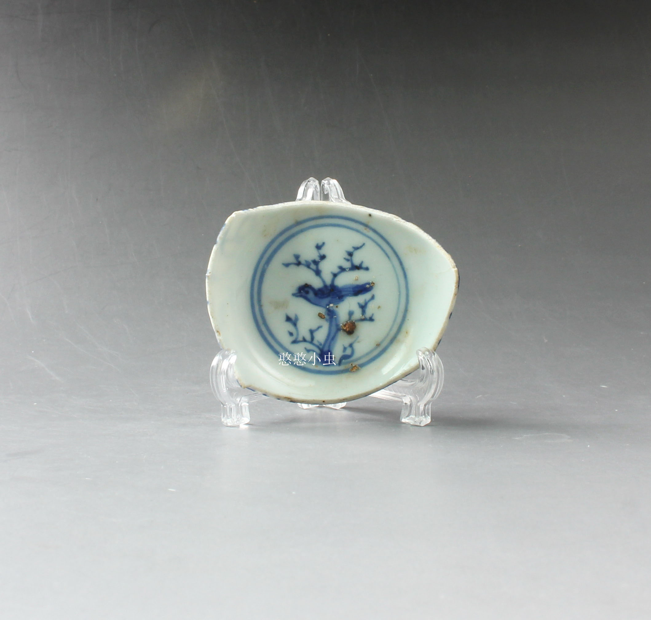 2727 Wanli withered tree and bird ancient porcelain specimen