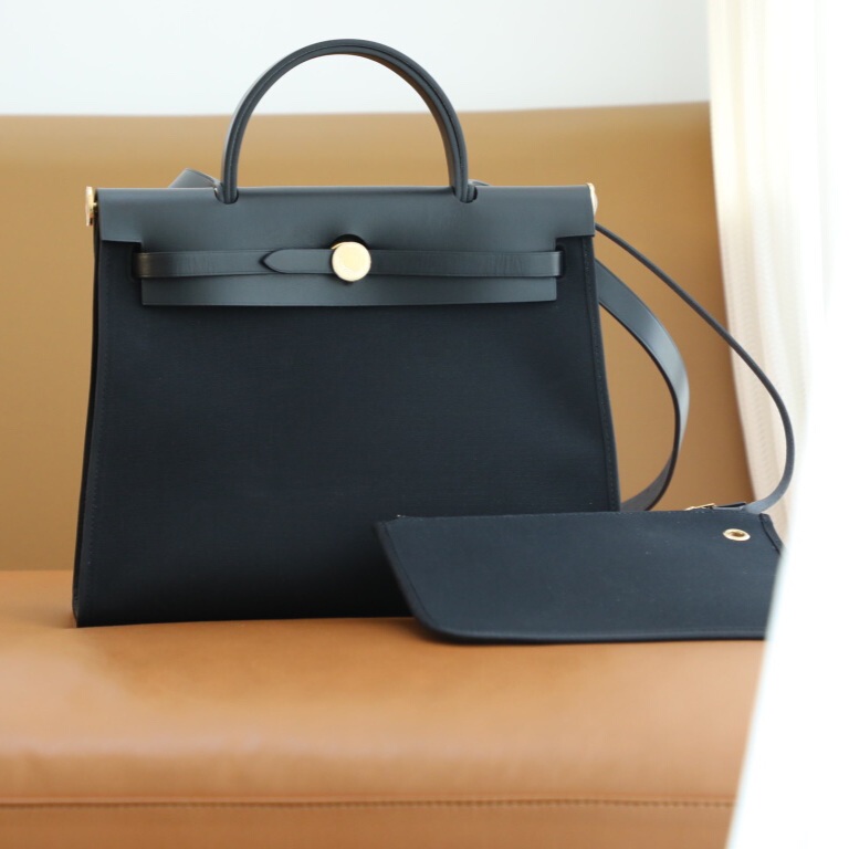 Handmade Herbag 31cm Women's Bag, Men's Bag, Shoulder Bag, Handbag, Canvas, Pure Steel 39cm Hardware Accessories Replacement Bag