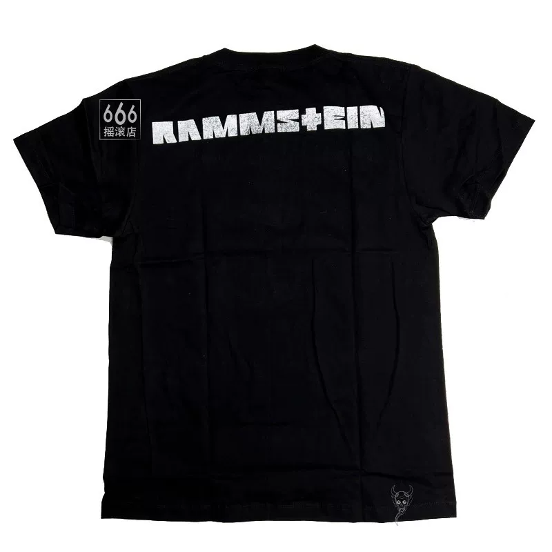 Rammstein Thai version of the German chariot metal band printed men and women cotton short -sleeved T -shirt 666 rock shop
