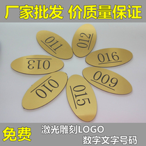 Sauna Bath digital card cabinet plate number locker plate number plate Oval digital house plate bathroom number plate cabinet plate