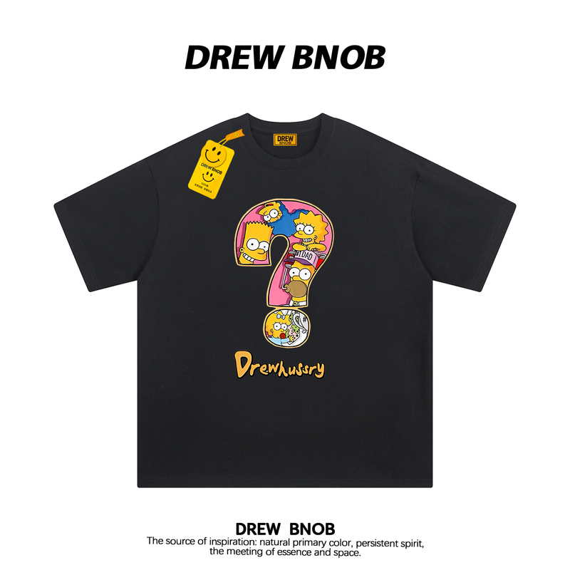 Drewbnob American Trendy Brand Simpson Cartoon Print Short-Sleeved T-Shirt for Men and Women, Loose Cotton Half-Sleeve for Couples Drewbnob American Trendy Brand Simpson Cartoon Print Short-Sleeved T-Shirt for Men and Women, Loose Cotton Half-Sleeve for Couples