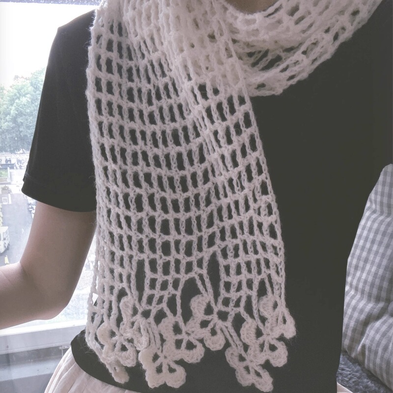 Raspberry Crochet Scarf Raspberry Crochet Scarf