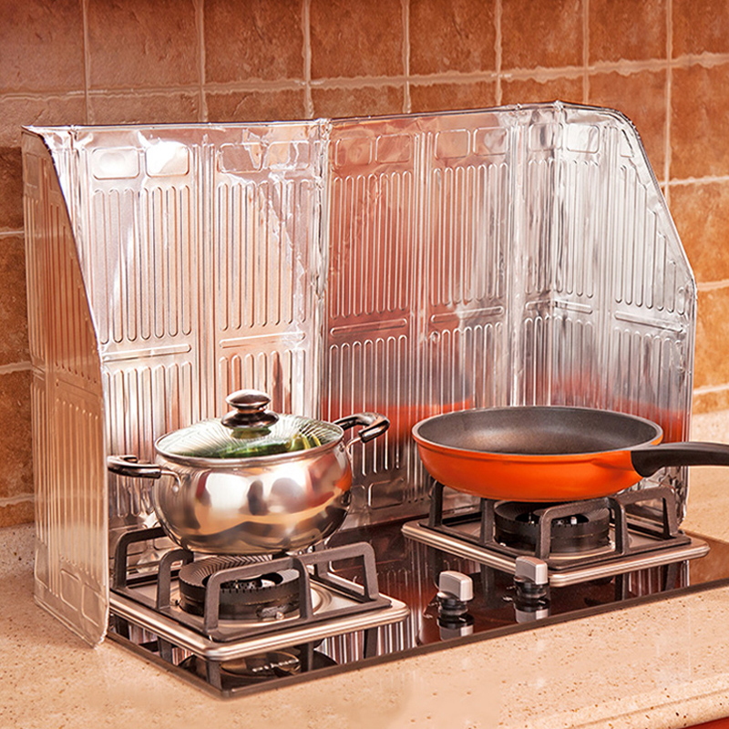 Large cooktop oil baffle anti-oil splash home kitchen metal aluminum fireproof high temperature heat insulation cooking anti-oil baffle