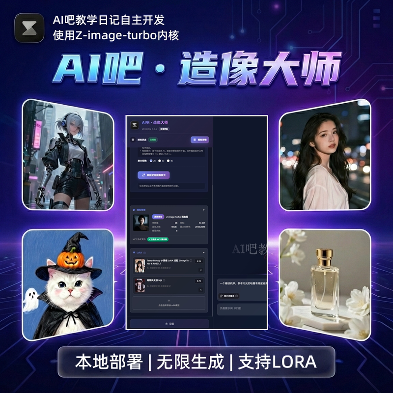 Ai Bar·Statue Master Bilingual Chinese-English Ai Painting Software with Local Deployment Z-Image-Turbo Kernel Ai Bar·Statue Master Bilingual Chinese-English Ai Painting Software with Local Deployment Z-Image-Turbo Kernel