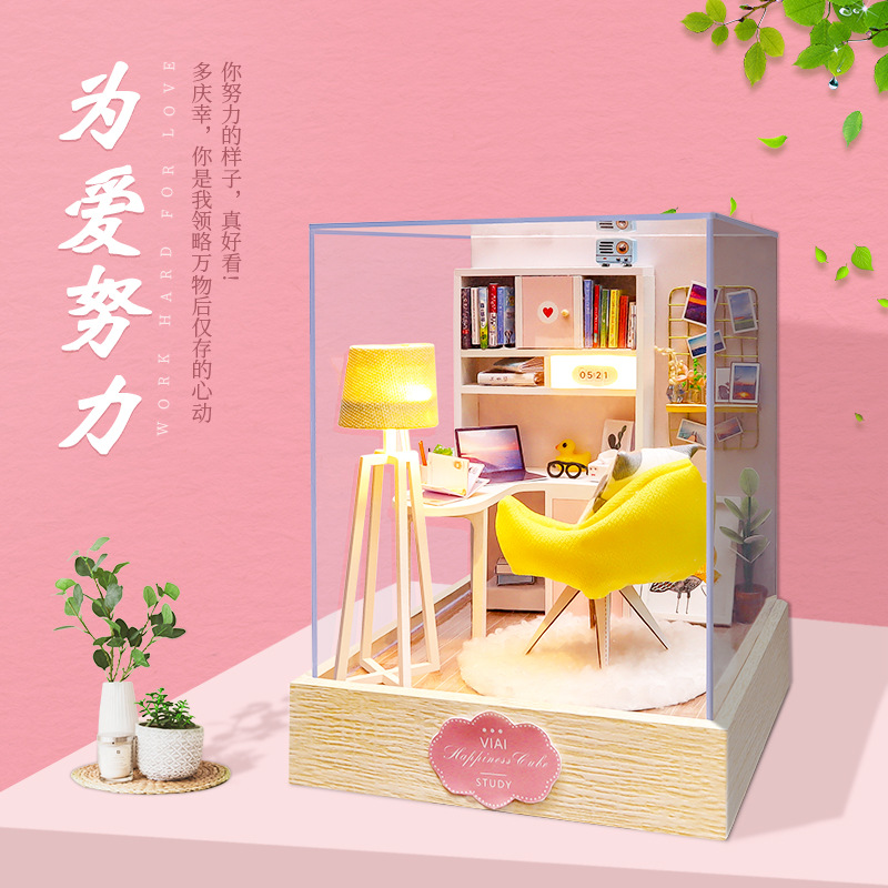 Model HouseDiy Cabin Box Theatre manual mini-house assembly model for birthday presentation