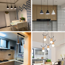 Nordic restaurant chandelier Creative personality Three simple modern Macaron Bar window Aisle Balcony bedside lamp