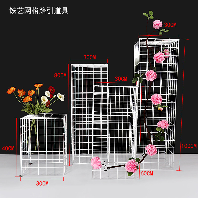 New Wrought iron grid wedding props Wedding stage decoration background Catwalk road guide welcome area window ornaments