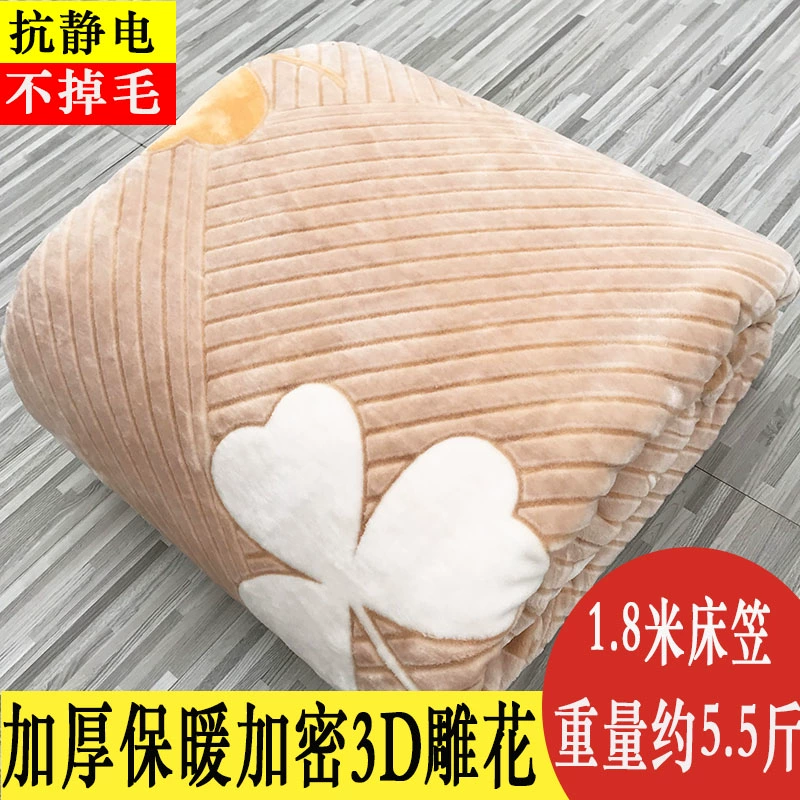 Mật mã dày bé nhung 3D chạm khắc nâng cấp giường flannel lisa ấm giường bao nhiệt nhanh hai mặt chồn nhung trải giường - Trang bị Covers