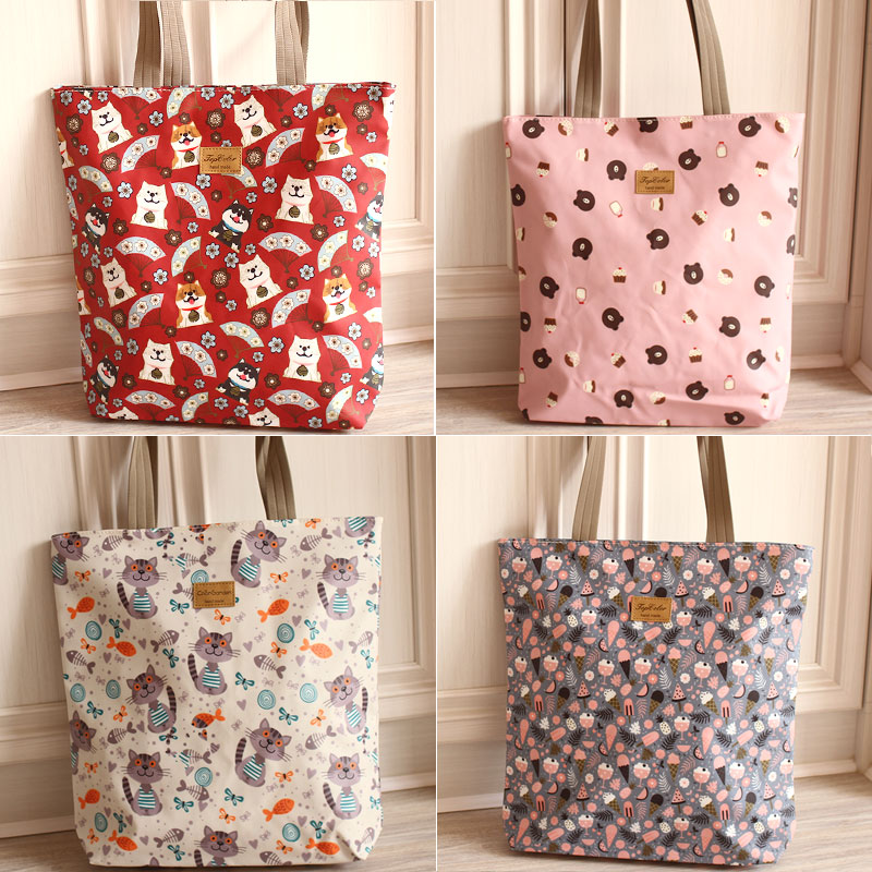 Cute Imported Fabric Kitty Waterproof Oil-Proof Double Oxford Cloth Single Shoulder Bag Shopping Bag Refresher Bag Woman Bag Big Bag-Taobao