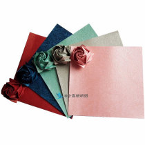 Noble and gorgeous little rose relief pattern pearlescent art paper Thousand Paper Crane handmade origami 15cm