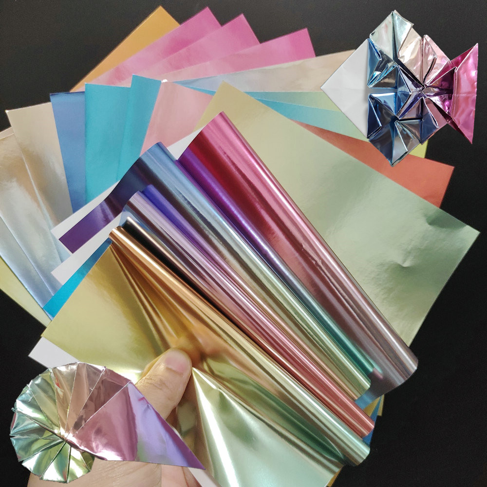 Super-dazzling seven colorful sparkling pearlescent handmade diy paper Gradual Layer Color Little Mari Cartoon Pattern Rose Paper Cranes