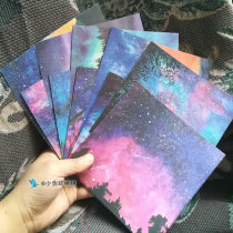 Net red thickened color double-sided two-color bright starry sky universe star pattern handmade origami 15cm