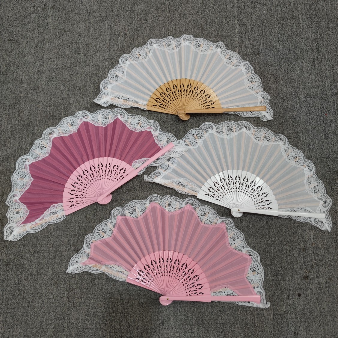 Anita palace comeback antique lace fan white lace fan lace folding fan pink lace fan girl's heart