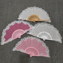 Anita palace comeback antique lace fan white lace fan lace fan folding fan pink lace fan girls heart