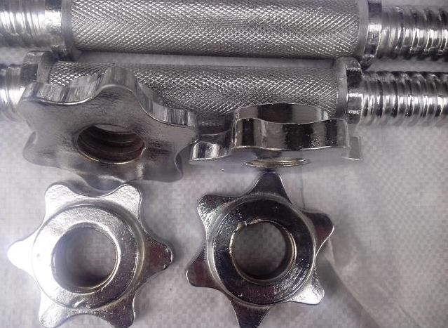 Electroplated Dumbbell Barbell Universal accessories Hex Nut Screw cap 25mm cm Electroplated silver nut star mother