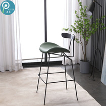 Wrought iron vintage industrial style simple backrest ant bar chair bench high stool home bar café milk tea shop