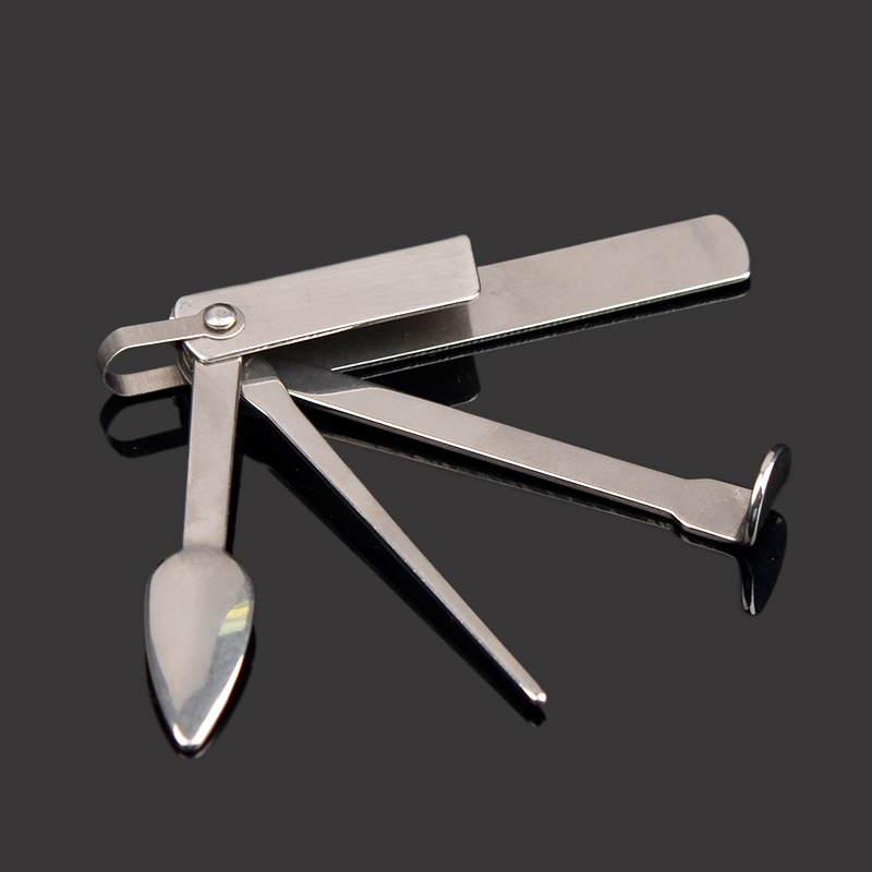 Stainless steel pipe knife three-in-one smoke knife pipe with accessories portable keychain cleaning tool pipe pressure stick