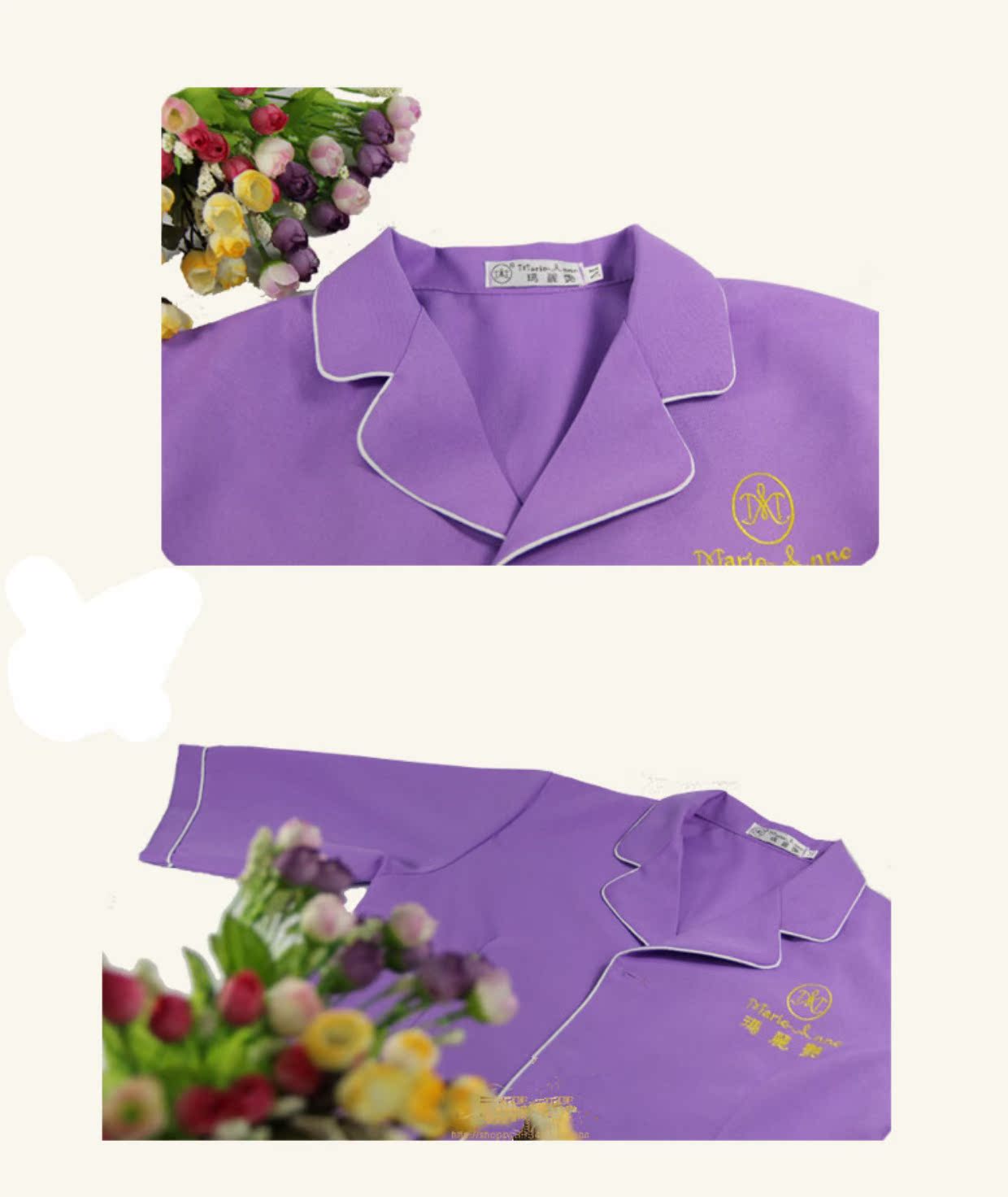 Người đẹp màu tím nữ thậm chí mặc quần áo Mary Yan mùa hè dụng cụ mùa hè chuyên nghiệp váy ngắn tay áo đặc biệt - Bộ đồ đồ bộ thể thao
