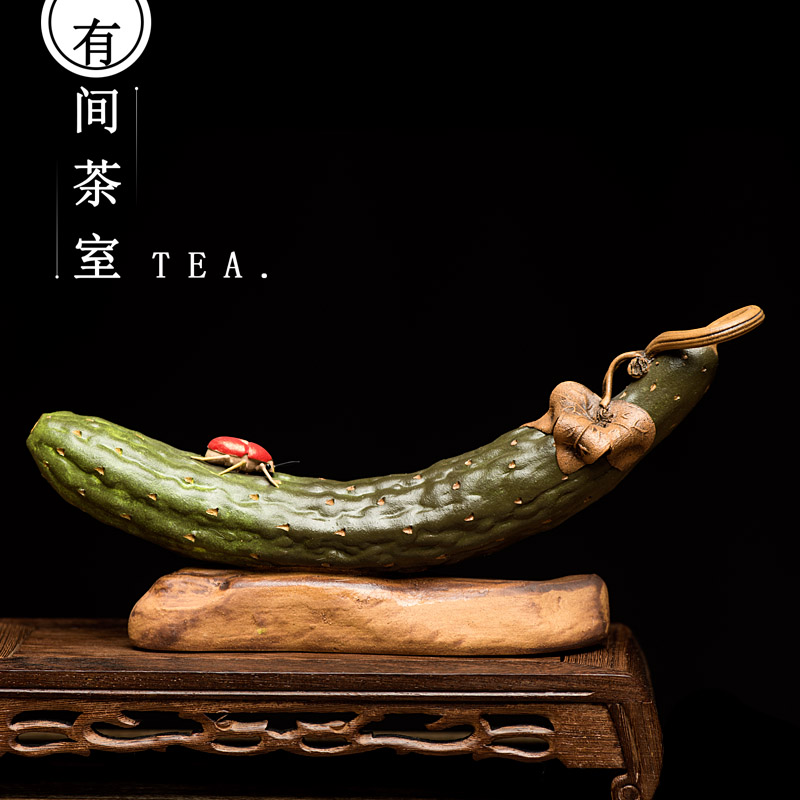 Tea Spotting Piece Boutique Purple Sand Cucumber Sculpture Tea Saluting Yellow Tenda Tea Play Purple Sand Gift Decorations