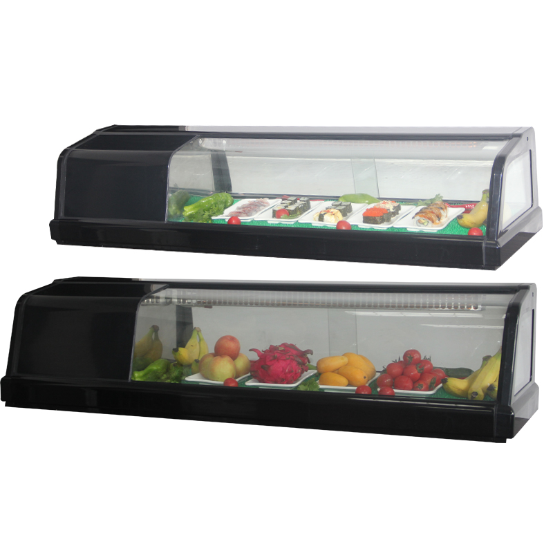 Commercial Sushi Cabinet Refrigerated Preservation Display Cabinet Sashimi Cuisine Cabinet 1 2 m Monolayer Desktop Small Fruit Food