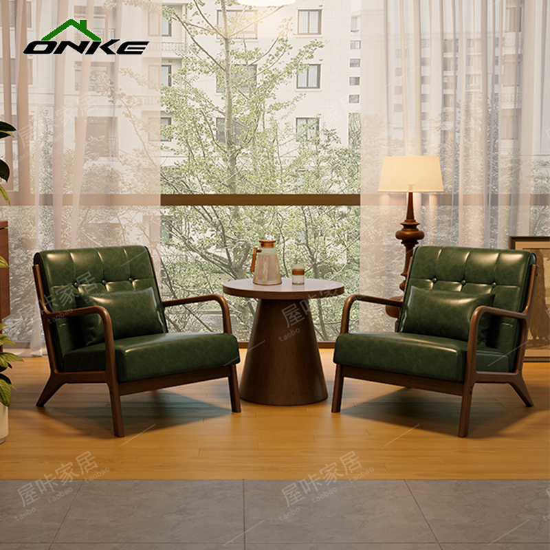 Used Leisure Single Chair Living Room Tea House Booth Cafe Sofa Balcony Table and Chair Set Homestay Reception Negotiation